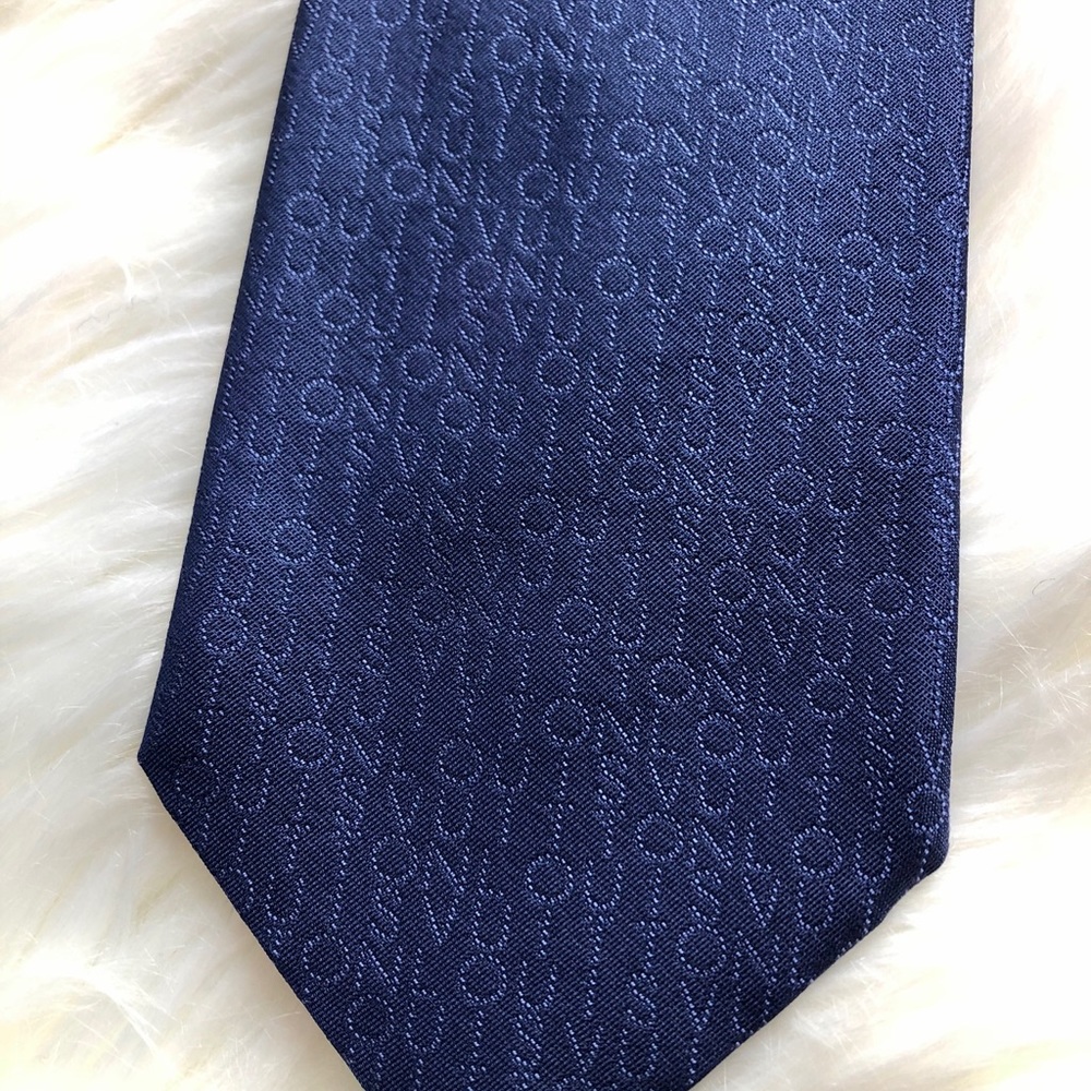 Louis Vuitton Men’s Tie Blue With Logo - silk